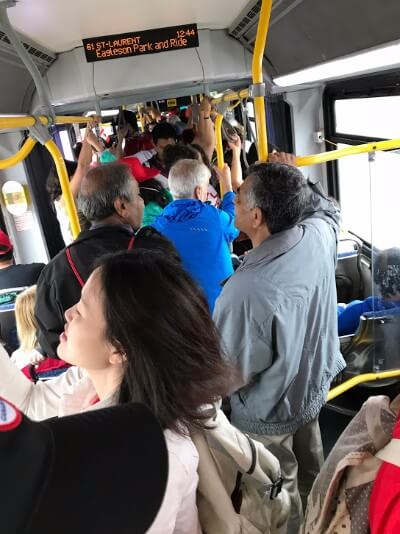 Crowd in a bus